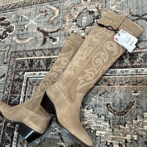 Zara Split leather cowboy boots